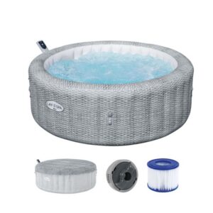 LAY-Z-SPA Spa Bali 196x71cm Gris Rotin Rond