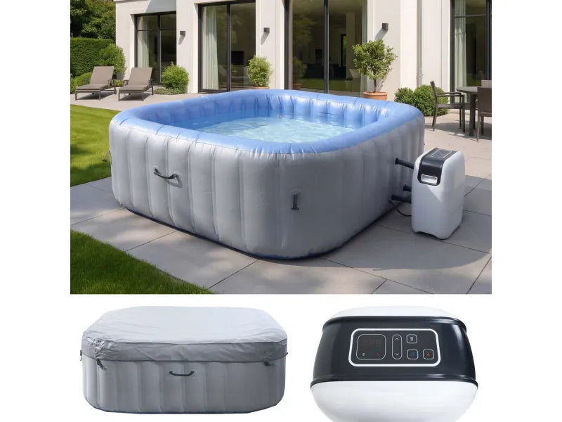 MCW Spa N97 6 personnes chauffant gonflable carré 198 cm Gris-Bleu – Image 3