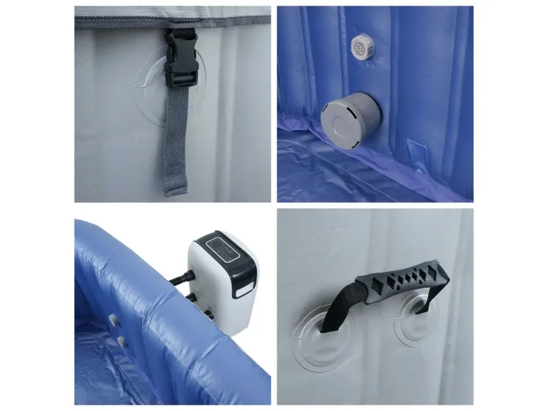 MCW Spa N97 6 personnes chauffant gonflable carré 198 cm Gris-Bleu – Image 4