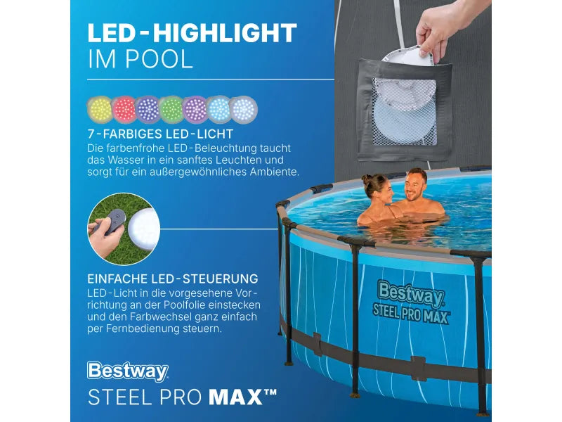 Bestway Solo Piscine Steel Pro MAX Design LED Ø 457 x 107 cm – Image 4