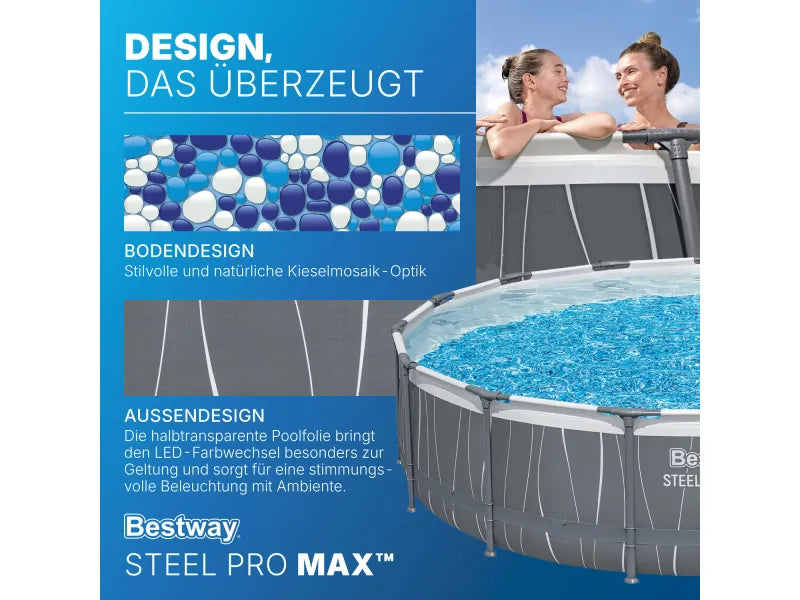 Bestway Solo Piscine Steel Pro MAX Design LED Ø 457 x 107 cm – Image 3